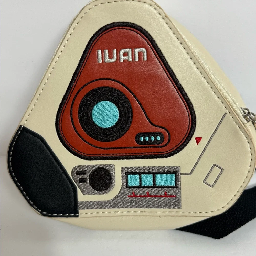 Cream and Red‎ Triangle Crossbody Bag